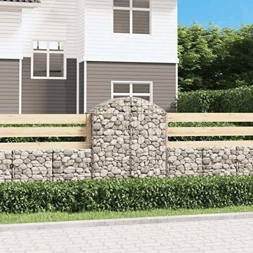 ARKEM Cesta gaviones Forma Arco Hierro galvanizado 100x50x120/140 cm Gaviones para Piedras Huerto Urbano