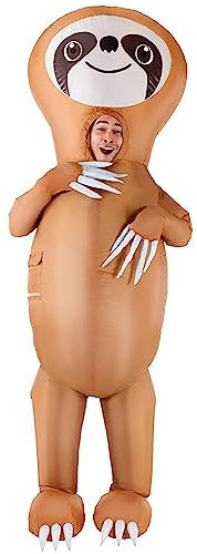 Morph Aufblasbares Faultier-Kostüm, Erwachsene, Tier-Overall, Damen, Karnevalskostüm, Erwachsene, Einheitsgröße