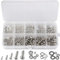 pekifaves 320 Piezas Tornillos y Tuercas y Arandelas, M2, M2.5, M3, M4, M5 Tornillos de Cabeza Hexagonal de Acero Inoxidable tornillos cabeza hexagonal, color plateado