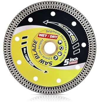 Solidure 125mm Diamant Trennscheibe,Fliesen Diamantscheibe Super Dünnes Diamant-Sägeblatt-Schneiden für Fliese und Feinsteinzeug,Marmor,Granit,Kacheln, Harte Bodenfliesen, Glasierte Klinker