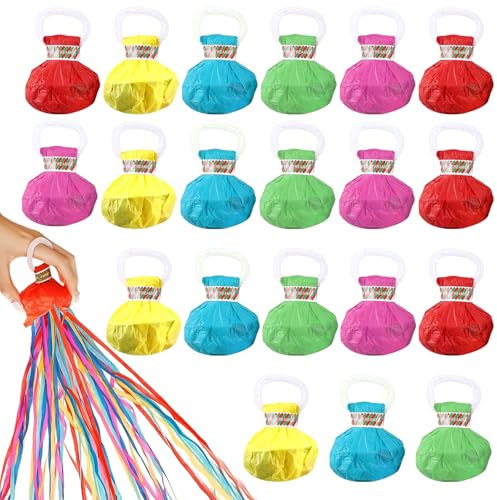 20 Stück Luftschlangen Bombe, Luftschlangen zum Werfen Konfetti Luftschlangen Party Wurf Luftschlangen Luftschlangen Geburtstag für Geburtstag Hochzeit Neujahrsparty Magie Aufführungen