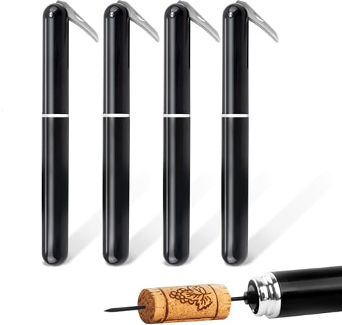 FBBULES 4 Piezas Sacacorchos de Aire a Presión, Abrebotellas Profesional, Sacacorcho Portátil de Viaje, Abridor, Amantes Del Vino Regalo Set