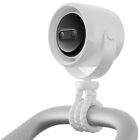 Riaisttd Ventilador de bebé para cochecito y asiento de coche, ventilador recargable de 12.8 pulgadas, diseño de montaje de trípode flexible, 100 ajustes de velocidad con luz nocturna LED, ideal para