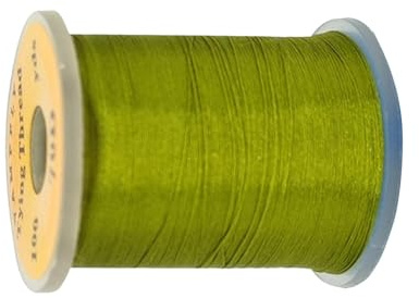 Fil de fixation à la mouche 70 deniers en polyester haute résistance pour la fabrication de leurres de pêche à la mouche et outils de bricolage (1 bobine) - Vert foncé