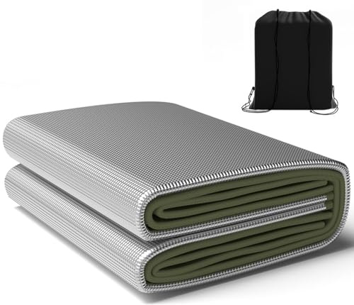 ApuaVireo&Co Colchoneta de Aluminio for Dormir de Doble Cara, Impermeable y Aislante, for Exteriores, con Almohadilla de 9 mm de Grosor, Ideal for picnics.(1m x 2m)