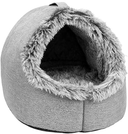 Caverne pour Chat | Nid Doux avec Poignée De Transport - Lit pour Chat Et Maison Couverte pour Chien - pour Chaton Chiot Petits Et Moyens Animaux Domestiques Intérieur Chambre Salon Balcon