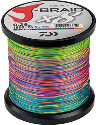Daiwa J-Braid X8, 1500 m flerfärgad - flätad fiskelina