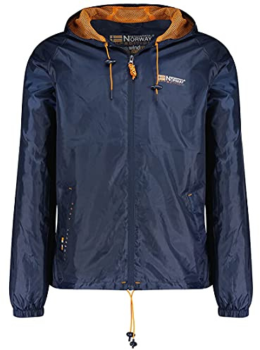 Geographical Norway Boat Men - Windjacke Herren Outdoor - Jacke Wasserabweisend Langarm Herren - Regenmantel Geschenk Ideal Wandern Jahreszeit Frühling Sommer Herbst Winter (Marine XL)