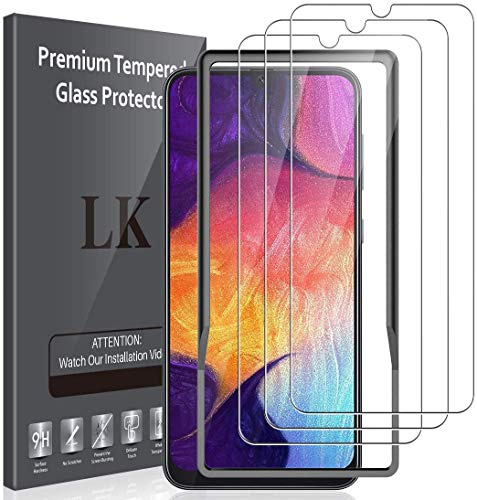 LK 3 Stück Schutzfolie Kompatibel mit Samsung Galaxy A50, 9H Härte Schutzfolie, HD Klar Displayschutzfolie, Kratzen Blasenfrei 2.5D Rand Einfacher Montage