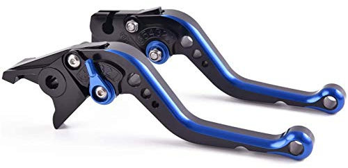 Auzkong Kurz Bremshebel Motorrad Kupplungshebel Aluminium CNC Motorrad Hebel für Aprilia RSV MILLE/R 1993-2003 Blau 1 Paar