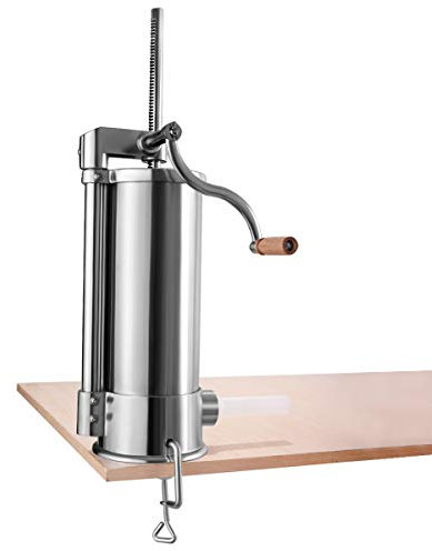 DREAMADE Poussoir à Viande Horizontal/Vertical, Machine à Saucisses Manuel avec 6 Tubes(14mm,18mm,21mm,25mm,29mm,35mm), pour Cuisine, Restaurant ou Cantine (Vertical, 6 L)