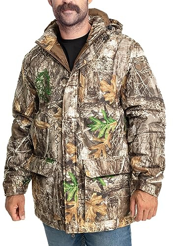 Realtree Men's Edge Camo Insulated Hunting Parka | Waterproof, Windproof, Quiet Tricot Fabric | 2XL