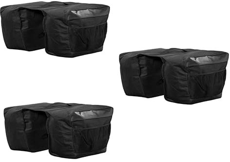 Sosoport Fahrrad 3 Stück Doppelseitiger Rahmen Schwarzer Rahmen Doppelseitige Hintere Rückentasche Fahrradträger Hecktasche Doppelte Gepäckträgertasche Fahrräder Doppelte Satteltasche