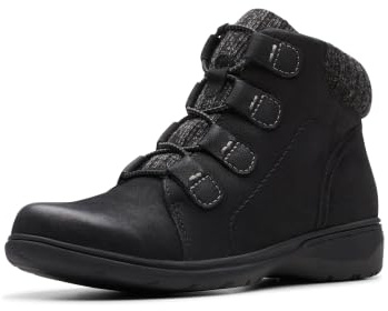 Clarks Collection Women's Carleigh Jade Ankle Boot, Black Nubuck, 10 M US