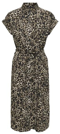ONLY Onlhannover S/S Shirt Dress Noos Wvn Abbigliamento Quotidiano Camicia Abito Manica Corta Chiusura Bottoni, Nero, 52 Donna