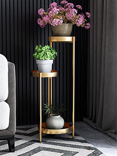 Plant Stand Shelf Rack 3 Tier Plant Stand, Tall Plant Stand Display Shelf, Living Room Flower Plant Stand Staircase Corner Display Rack, Gold