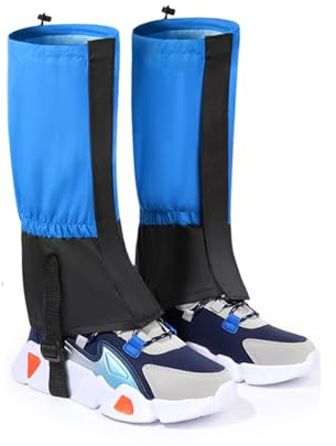 ZDMEI Footwear Gaiters,Hiking Gaiters for Children,Adjustable Outdoor Snow Cover,for Hiking,Walking,Hunting,Backpacking and Outdoor Climbing(Blue)