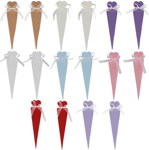 IKOPFLN 16 Stück Schultüte Mädchen Zuckertüte Klein Schultüten Jungen Geschwister Schultüte Mini Zuckertüten Bastelset zum Befüllen Kindergartentüte mit Aufkleber Einschulung Schulanfang Schulkind