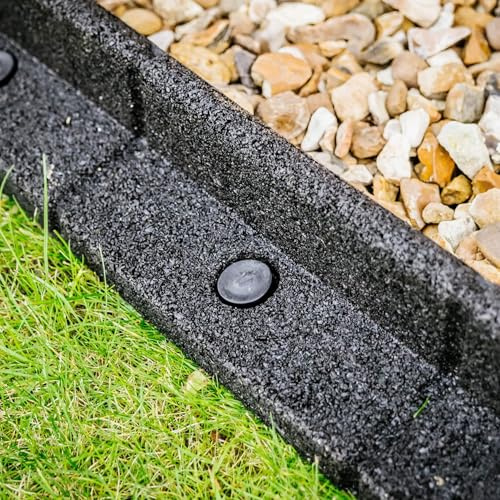 FlexiBorder - Bordure de pelouse – Bordure de jardin flexible pour pelouse – Allées – Bordures surélevées – Gazon artificiel – Noir – 4 x 1 m de longueur