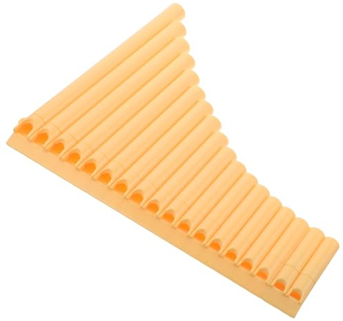 JOINPAYA Tube Yellow Pan Flutes Beginner Instrument Portable Woodwind Folk Flute Practice Chinese Musical Instrument for School Music Class