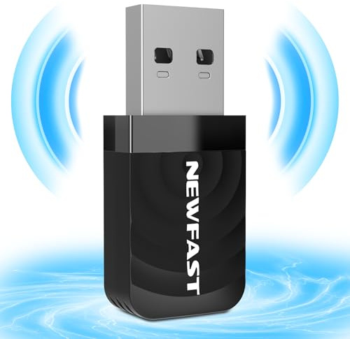 NEWFAST 1300Mbps WiFi USB per PC, Chiavetta WiFi Dual Band 2.4GHz/5GHz AC1300 Adattatore WiFi USB per PC/Desktop/Laptop, Compatibile con Windows 11/10/8.1/8/7/XP und Mac OS 10.11-10.15