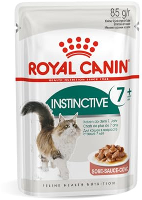 ROYAL CANIN INSTINCTIVE 7+ en Sauce | 12 x 85 g | Aliment Complet pour Chats âgés de Plus de 7 Ans | pour Soutenir la vitalité | Profil nutritionnel instinctivement préféré