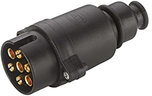 HELLA 8JA 001 930-041 Stecker - 12V - 7-polig - Stecker: Flachstecker - schwarz
