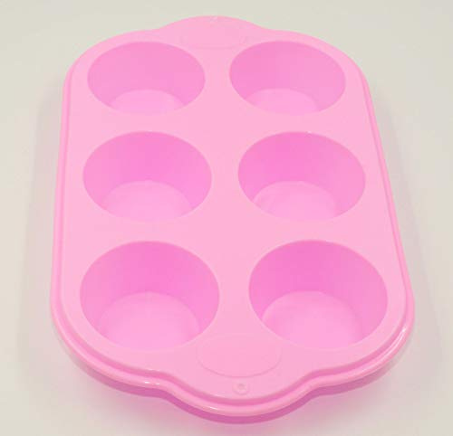 Selecto Bake 6-koppars silikonbulle, muffinsplåt non-stick plåt bakpuddingform, 6-koppars muffinsplåt silikonmuffinsplåt non-stick muffinsplåt bakform silikon, rosa