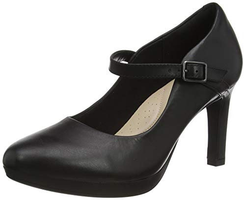 Clarks Damen Ambyr Shine Pumpe, Black Leather,39 EU
