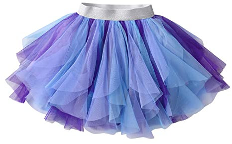 DXTON Mädchen Röcke Tanz Rock Tulle Tutu Prinzessin Baby Kinder Rock Paillette Ballett Skirt SK219 6-7 Jahre