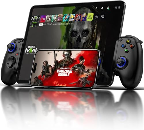 Joso D10 telefonspelkontroll för iPhone/Android/Pc/Switch med halleffekt joysticks/Hall Trigger Play COD, Genshin Impact Android spelkontroll stöder molnspel/PS fjärrspel svart