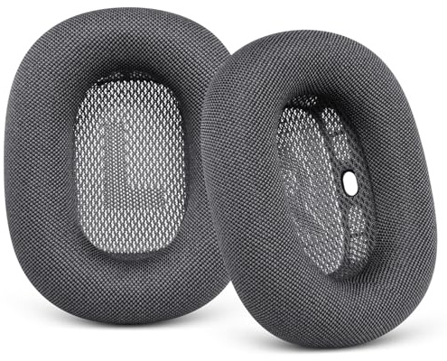 Netz-Ohrpolster für Apple AirPods Max – verbesserte Ohrmuschelabdeckungen für Airpods Max Kopfhörer – Original-Silikon-Design, starker Magnet (Space Gray)