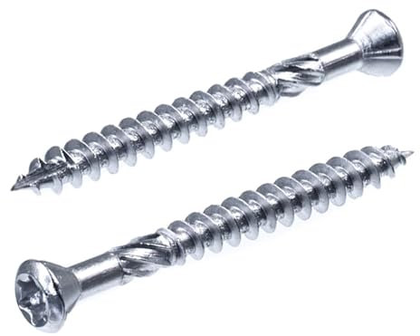 SECCARO Tornillo de terrazas de acero inoxidable A2, cabeza decorativa, 4 x 40 mm, tornillo para madera con punta de corte y muesca de corte, 200 unidades