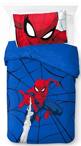 Jay Franco Marvel Spiderman Webtastic 100% Cotton Single Duvet Cover Set - Includes 50 x 70 cm Pillowcase