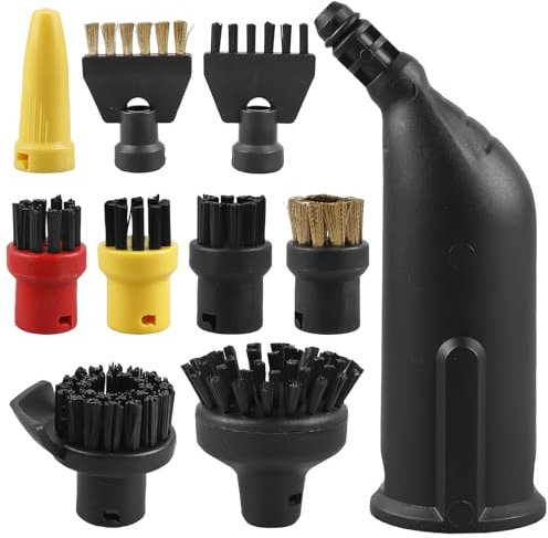 Asfrode Zubehör für Kärcher Dampfreiniger, 10 x Ersatzteile Dampfreiniger Enthält Gross Reinigungsbürste Rundbürste Fugenbürsten Düse für Kärcher SC1 SC2 SC3 SC4 SC5 CTK10 CTK20