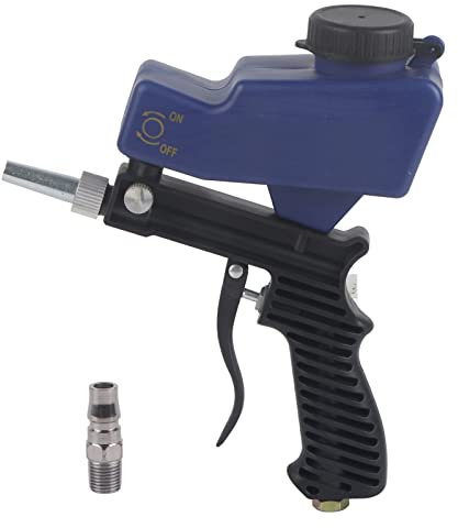 Kit de pistola de chorro de arena, herramienta de mano de chorro de arena por gravedad de aire de 70-150 PSI 6000 RPM, pistola de chorro de arena para remover pintura y óxido para metal, madera y vi