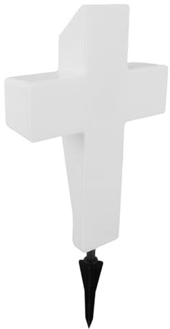 YARNOW Luce trasversale solare Grave Solar Lights per il cimitero luci per cimitero luci commemorative per Cimitero Solar Grave Lights lanterne tombali plastica bianca