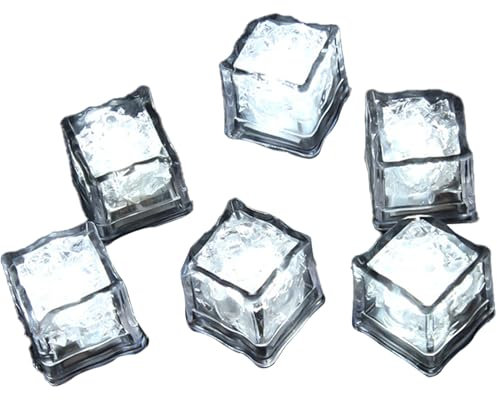 Set Von 12 Auffälligen LED Eisschalen Leuchtend Wasser Aktiviertem Eiswürfel Für Getränke Schmuck Farbenfrohe Weindekorationen