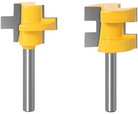 Juego de 2 mini brocas for ranurar lengüetas, vástago de 1/4, 6 mm y 8 mm, cortador de espiga for carpintería.(6mm shank)