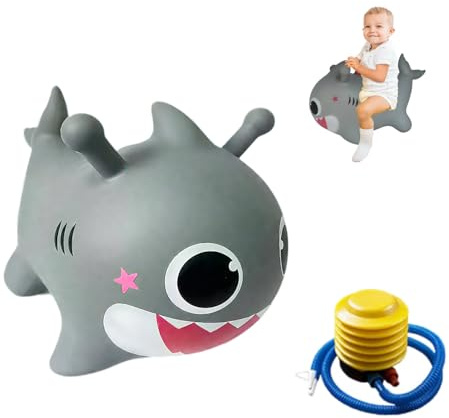 Animal Hopper for Toddler，Shark Jump Hopper for Kids, Bouncy Horse Hopping Toy, Ride on Kids Children's Fun Toy Gift Hop Along Yard Indoor Outdoor Ride On Toys For 2 3 4 5 year old