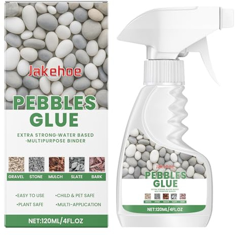 Colle à gravier 120 ml - Colle pour pierre naturelle - Liant pour cailloux, pierre naturelle, marbre, granit - Forte adhérence, imperméable - Transparent - Séchage rapide - Aménagement paysager