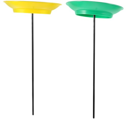 FELTECHELECTR 2 pièces Set de Assiettes de Jonglage avec Bâtons Accessoires de Jonglerie pour Spectacles Artistiques et Développement des Compétences Assiettes Chinoises Rigides Jaune et Vert