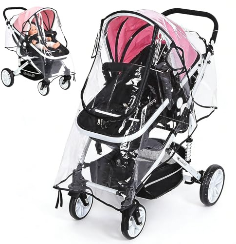 Regenschutz Kinderwagen Universal Buggy Regenschutz - Bequemes Zugangsfenster, Regenschutz Für Kinderwagen Und Buggys Mit Sichtfenster Für Gute Belüftung, Wind- Und Wasserdicht Schnee- und Staubschutz