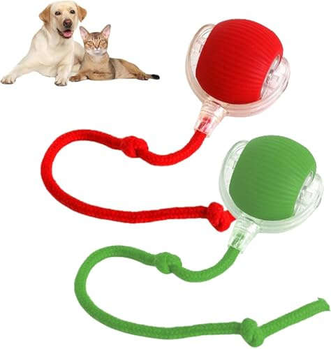 Genérico Juguete Interactivo para Gatos Perros, New Pelota Interactiva para Perros, Juguetes Resistentes para Perros, Juguetes para Gatos, Juguetes Interactivos Inteligentes para Perros (Red+Green)