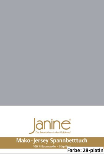 Janine Spannbettlaken Jersey 5007, Gr. 100x200 cm, Fb. 28 Platin, Mako-Feinjersey