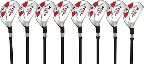 Majek Senior Mens Golf All Hybrid Complete Full Set which Includes #3 4 5 6 7 8 9 PW Senior Flex with Midsize K5s Design High Traction Tech Grips Right Handed Clubs