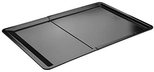 Dr. Oetker Back- und Plätzchenblech verstellbar 37-52 cm TRADITION, Herdbackblech mit Antihaftbeschichtung, rechtechiges Kuchenblech mit ausgezeichneter Wärmeleitung (Farbe: Schwarz), Menge: 1 Stück