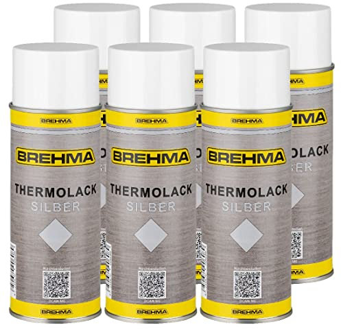 6xBREHMA Thermolack silber 400ml bis 600°C hitzebeständig Schutz Lack abriebfest