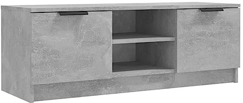 vidaXL TV Schrank Lowboard TV Möbel Tisch Board Sideboard Fernsehschrank Fernsehtisch HiFi-Schrank Betongrau 102x35x36,5cm Holzwerkstoff