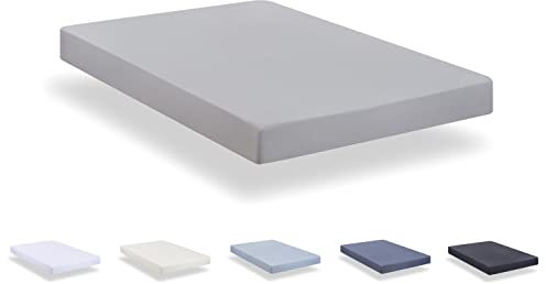 Spannbettlaken aus gebürsteter Mikrofaser, extra weich, für Betten 140 x 190/200 cm, Hellgrau